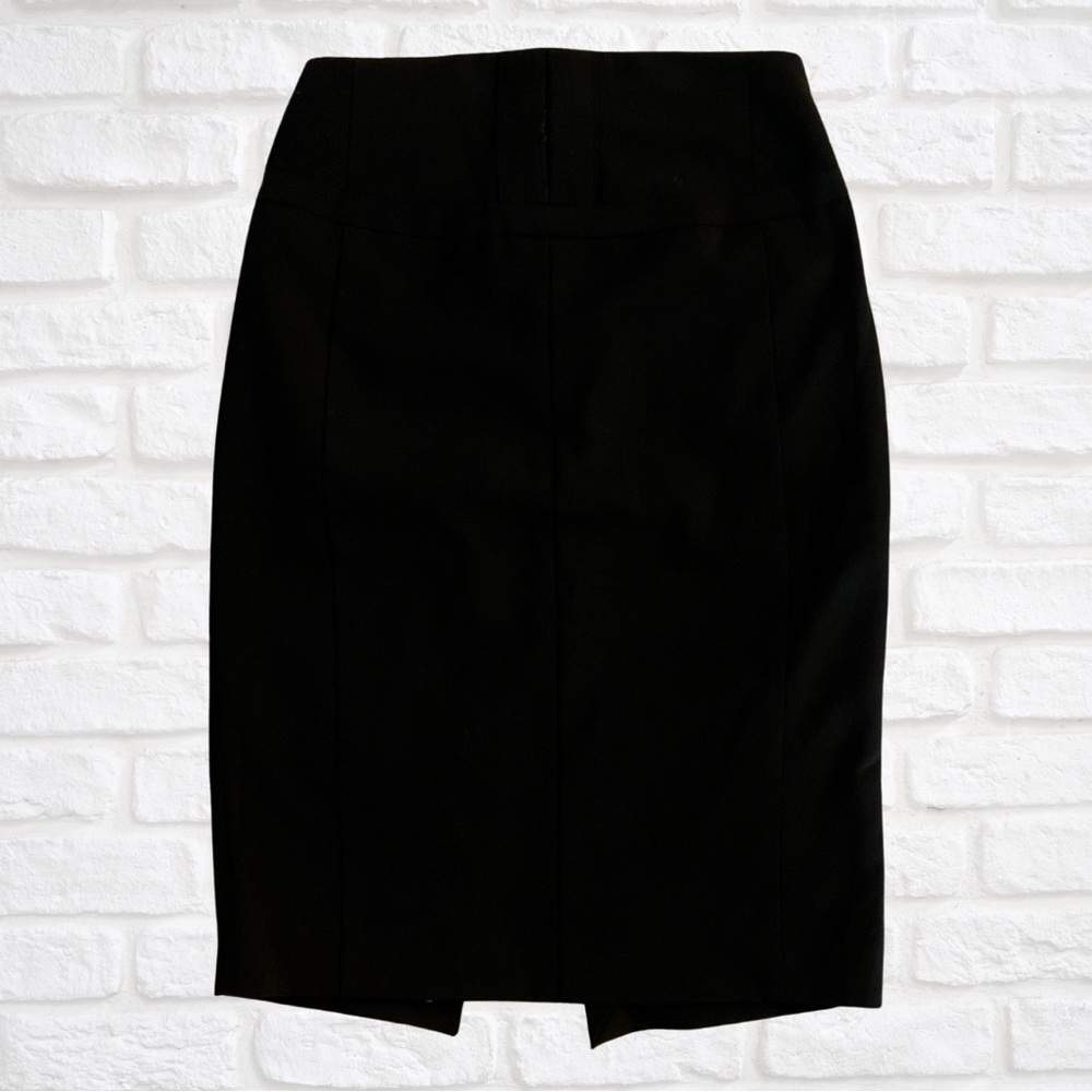 Express Pencil Skirt Black w/Leopard-Print | Express Design Studio | Size 0 - Picture 2 of 7